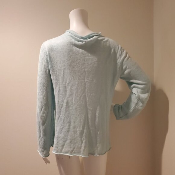 Eileen Fisher Organic Linen Cowl Neck Sweater Light Blue S - Picture 5 of 5
